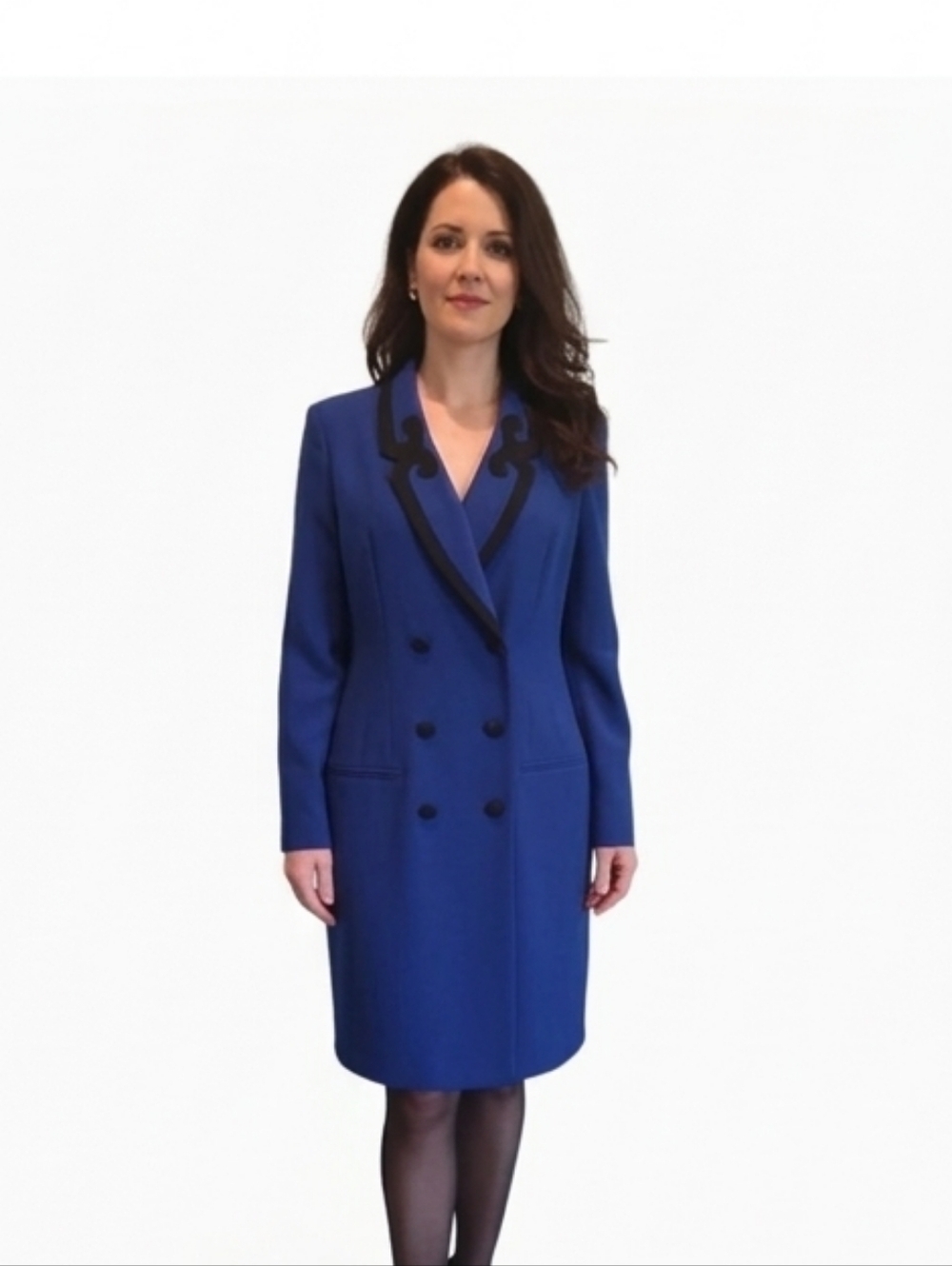 Danny & Nicole Royal Blue Double-Breasted Blazer Dress